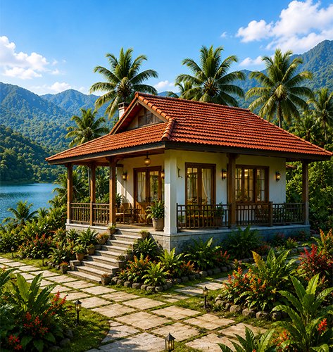 Scenic view of Dam View Estates with water, mountains and greenery